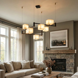 Alabaster Square Box Chandelier