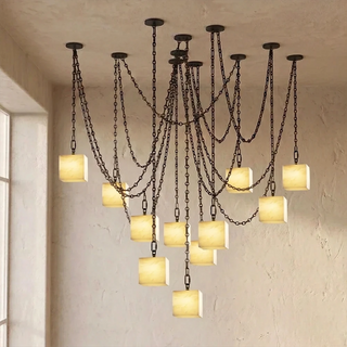 Alabaster Square Chain Chandelier