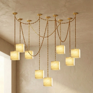 Alabaster Square Chain Chandelier