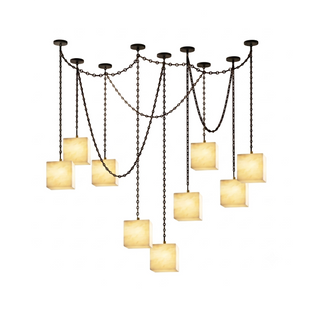 Alabaster Square Chain Chandelier