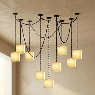 Alabaster Square Chain Chandelier