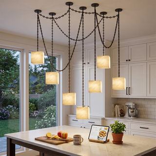 Alabaster Square Chain Chandelier
