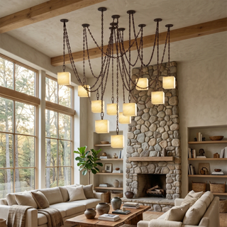 Alabaster Square Chain Chandelier