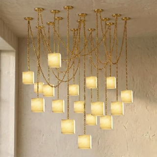 Alabaster Square Chain Chandelier