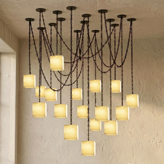 Alabaster Square Chain Chandelier