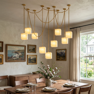 Alabaster Square Chain Chandelier
