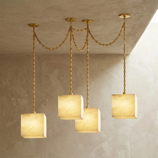 Alabaster Square Chain Chandelier