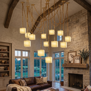 Alabaster Square Chain Chandelier