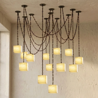 Alabaster Square Chain Chandelier