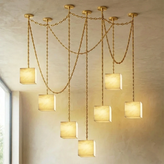 Alabaster Square Chain Chandelier