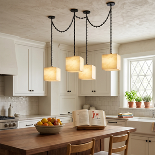 Alabaster Square Chain Chandelier