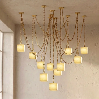 Alabaster Square Chain Chandelier