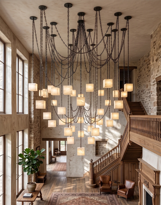 Alabaster Square Chain Chandelier