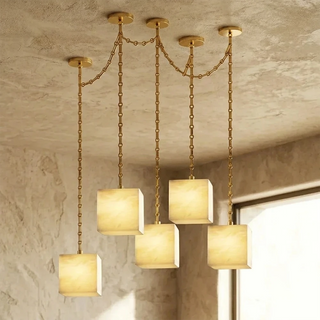Alabaster Square Chain Chandelier