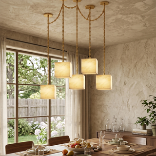 Alabaster Square Chain Chandelier