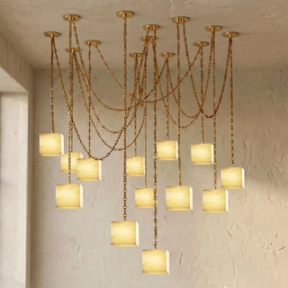 Alabaster Square Chain Chandelier