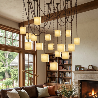 Alabaster Square Chain Chandelier