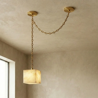 Alabaster Square Chain Chandelier
