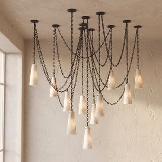 Alabaster Tapered Chain Chandelier