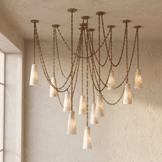 Alabaster Tapered Chain Chandelier