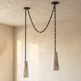 Alabaster Tapered Chain Chandelier