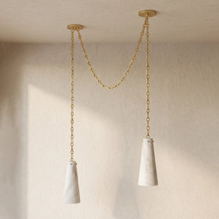 Alabaster Tapered Chain Chandelier