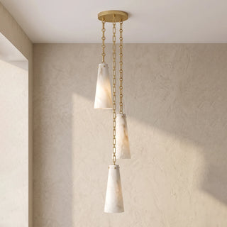 Alabaster Tapered Chain Chandelier