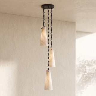 Alabaster Tapered Chain Chandelier