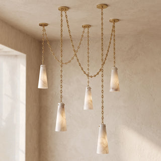 Alabaster Tapered Chain Chandelier