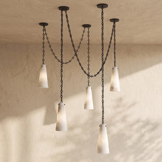 Alabaster Tapered Chain Chandelier