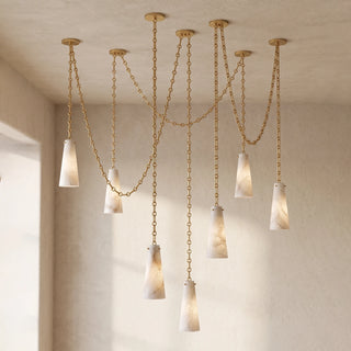 Alabaster Tapered Chain Chandelier