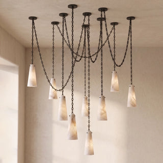 Alabaster Tapered Chain Chandelier