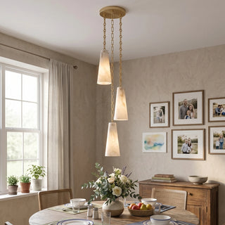 Alabaster Tapered Chain Chandelier