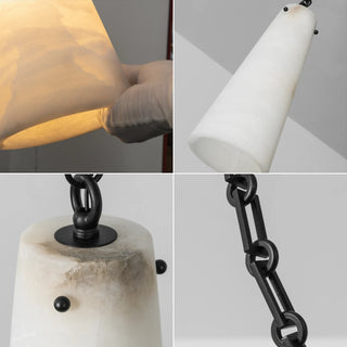 Alabaster Tapered Chain Chandelier