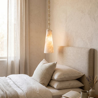 Alabaster Tapered Chain Chandelier