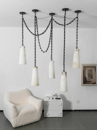 Alabaster Tapered Chain Chandelier
