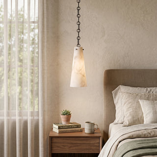 Alabaster Tapered Chain Chandelier