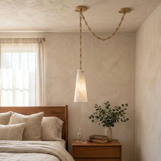 Alabaster Tapered Chain Chandelier