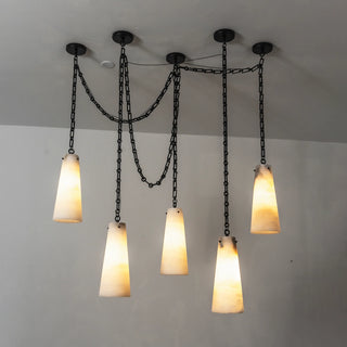 Alabaster Tapered Chain Chandelier