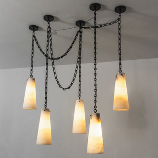 Alabaster Tapered Chain Chandelier