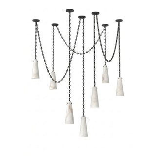 Alabaster Tapered Chain Chandelier