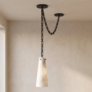 Alabaster Tapered Chain Chandelier