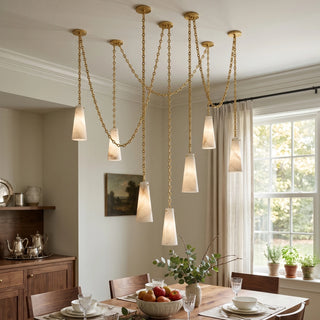 Alabaster Tapered Chain Chandelier