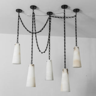 Alabaster Tapered Chain Chandelier