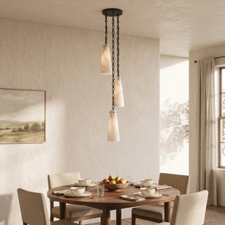 Alabaster Tapered Chain Chandelier