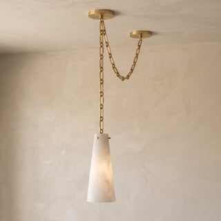 Alabaster Tapered Chain Chandelier
