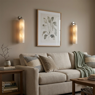 Alabaster Tube Cylinder Wall Sconce