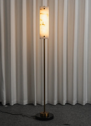 Alabaster Years Brass Floor Lamp