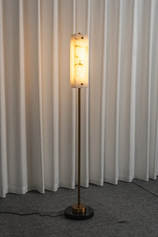 Alabaster Years Brass Floor Lamp