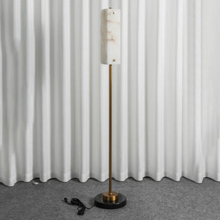 Alabaster Years Brass Floor Lamp